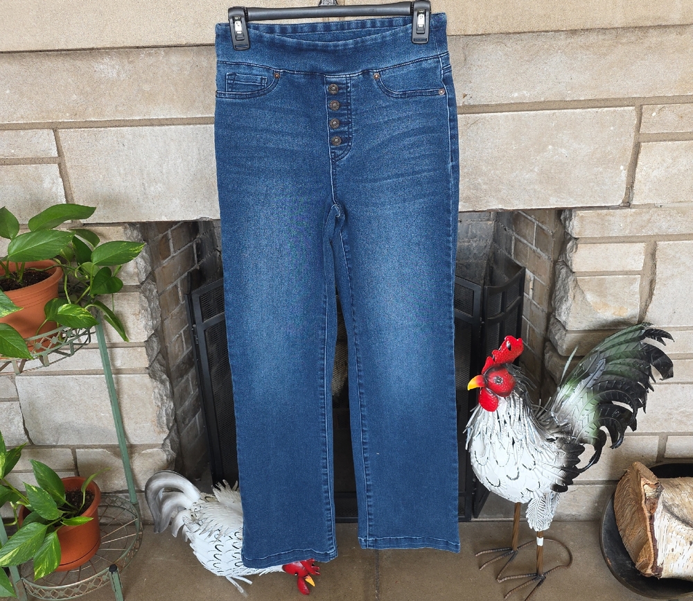 DG2 by Diane Gilman Dark Blue Straight Leg Jeans